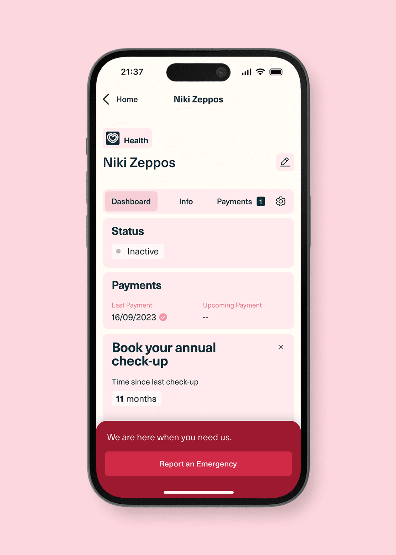 App UI design ensuring instant overview of what’s important